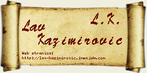 Lav Kazimirović vizit kartica